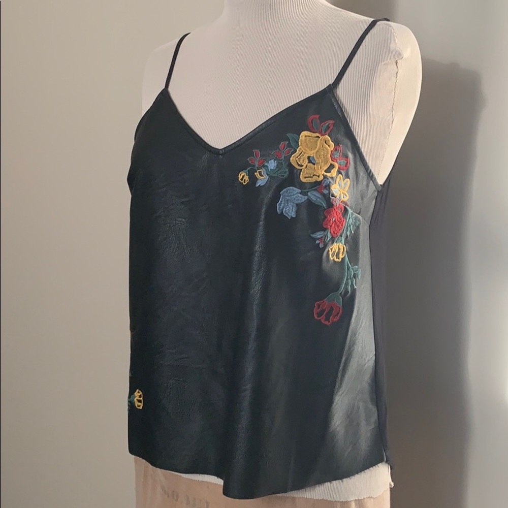 Faux Leather Camisole Top